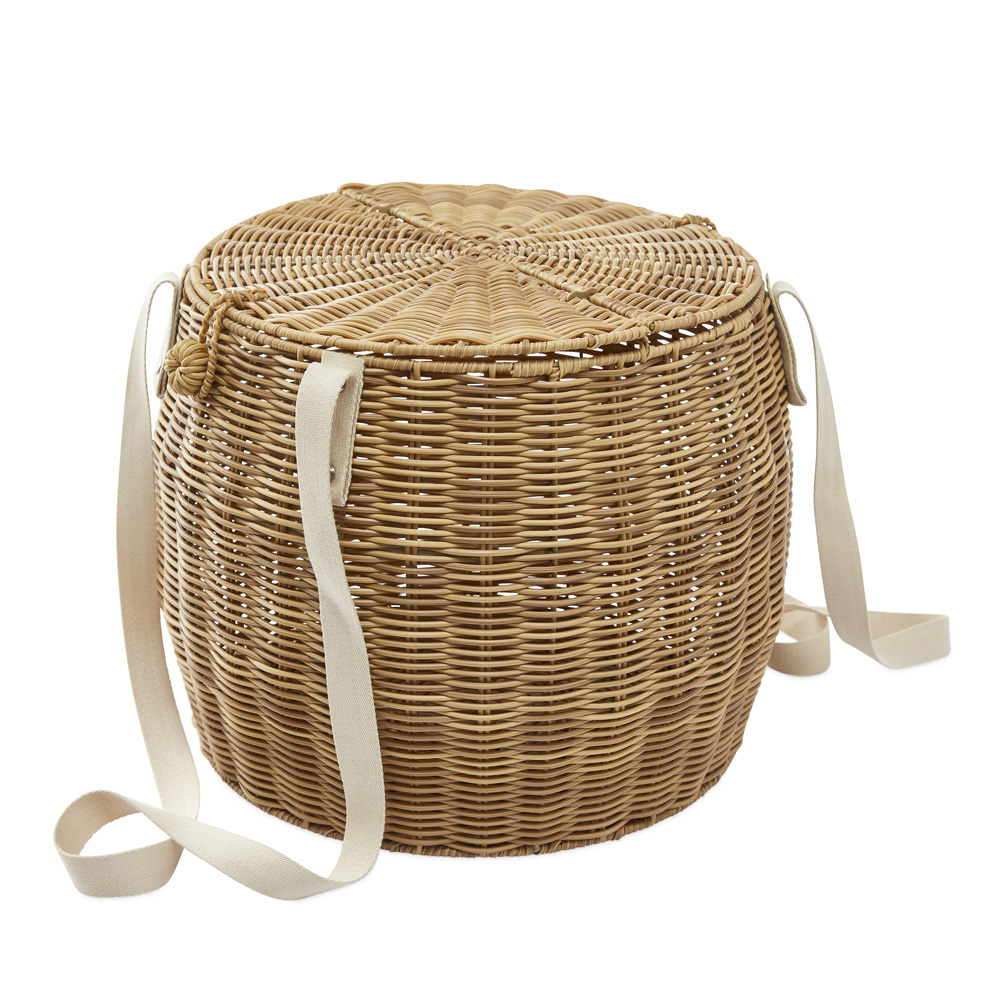 Rosie Natural Round Picnic Basket Adairs