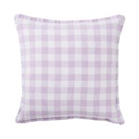 Belgian Purple & White Check Vintage Washed Linen Cushion