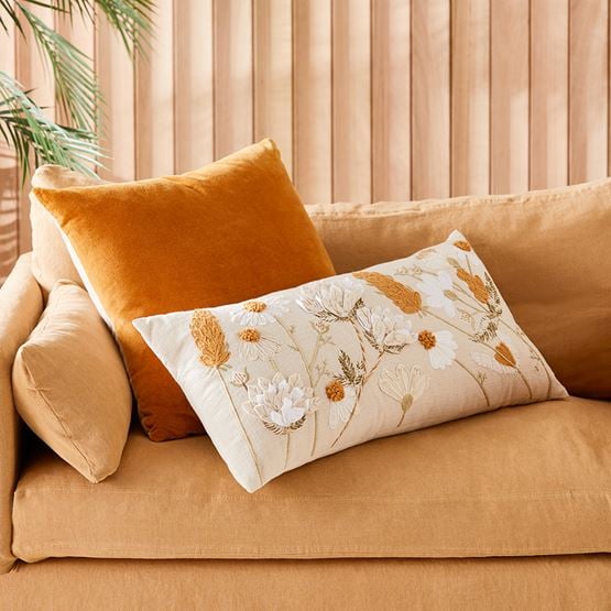 Mable Natural Floral Cushion