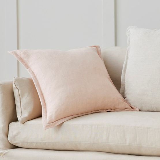 Jamie Linen Nude Pink Cotton Cushion