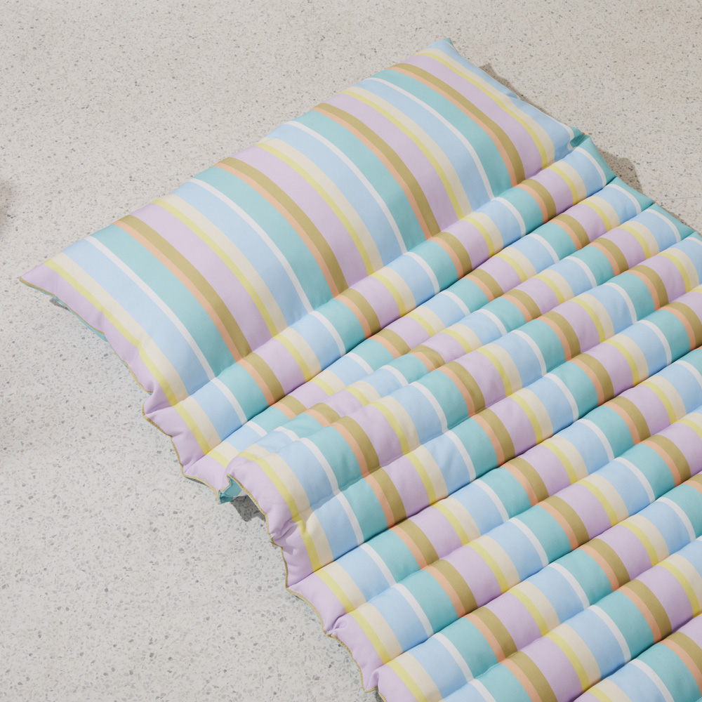 Outdoor Sorbet Stripe Padded Beach Lounger Adairs