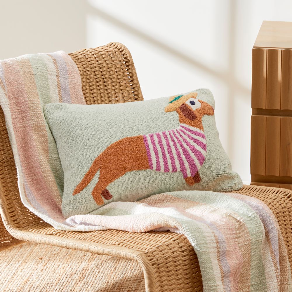 Summertime Dachshund Mint Cushion Adairs