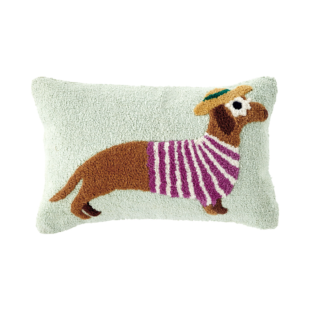 Summertime Dachshund Mint Cushion Adairs