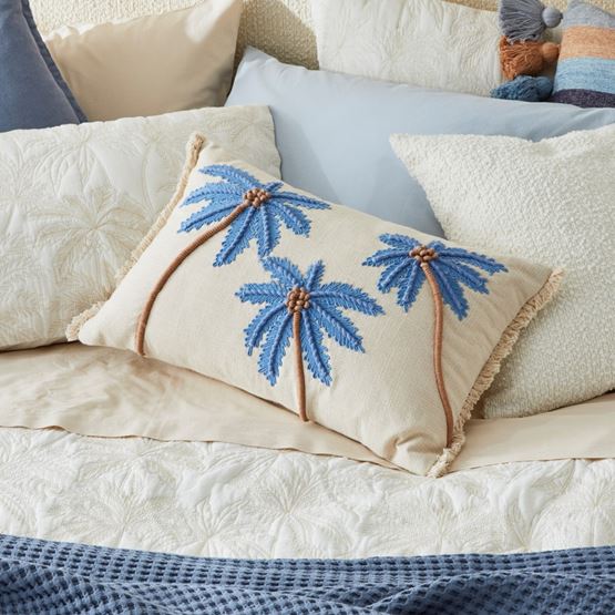 Boca Palm Blue Cushion