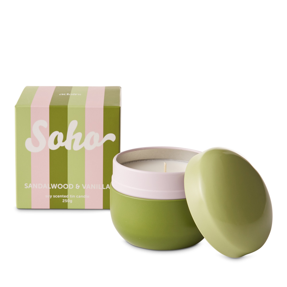 Soho Sandalwood & Vanilla Candle 250g Adairs