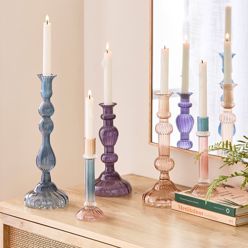 San Marco Purple Fluted Candleholders