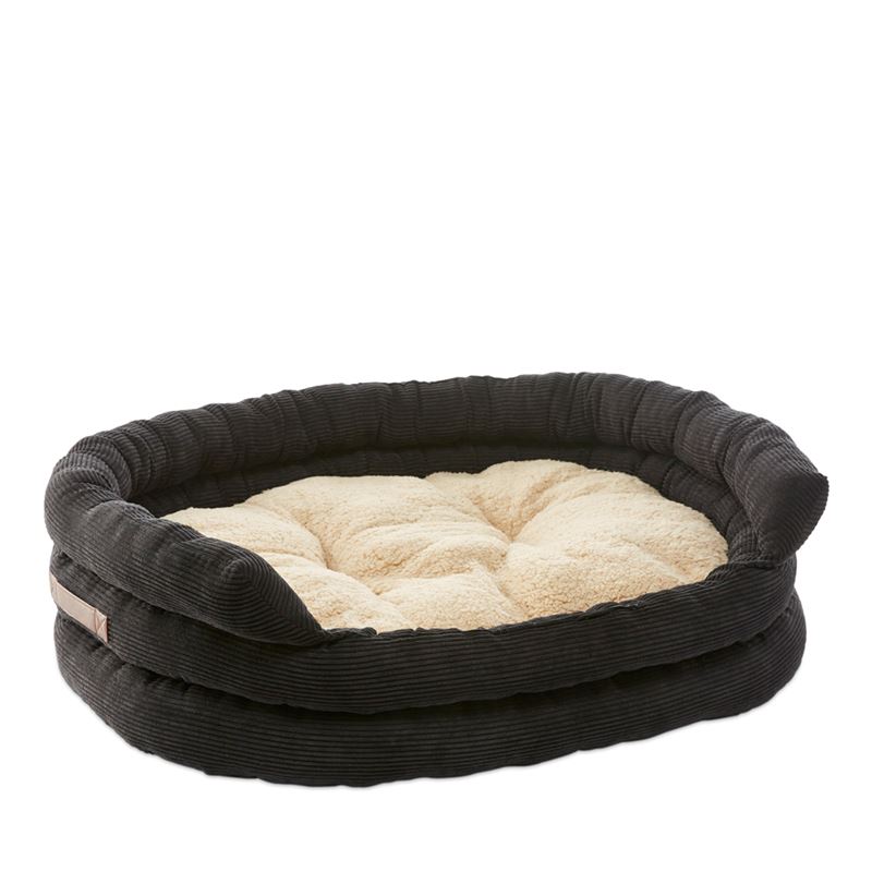 Ziggy Black Corduroy Pet Bed