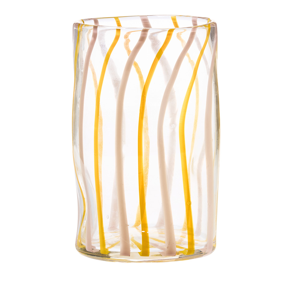 Oslo Pink & Yellow Stripe Vase Adairs