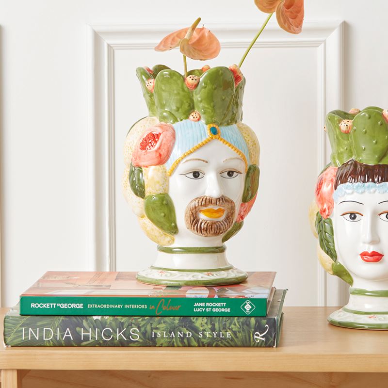 Mondello Head Green Vase