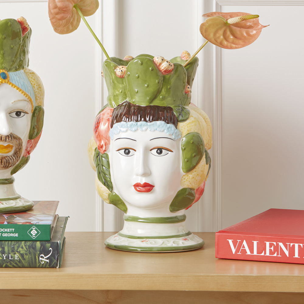 Mondello Head Green Vase Adairs