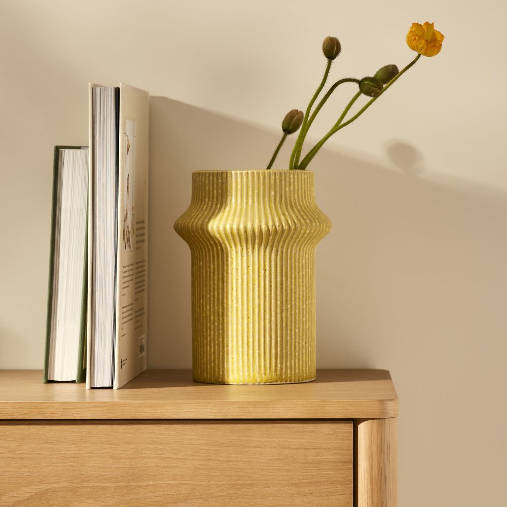 Citron Yellow Ring Vase Adairs