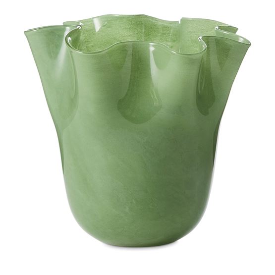 Fluted Green Vase