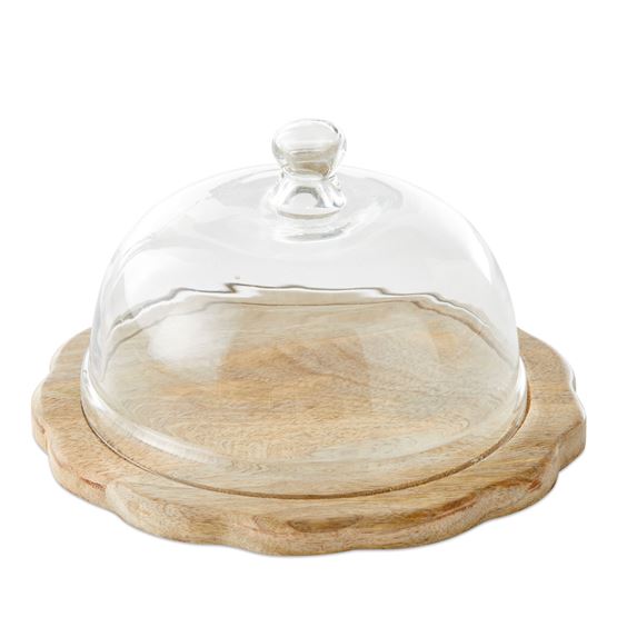Boston Kitchen Natural Timber Plate & Glass Dome