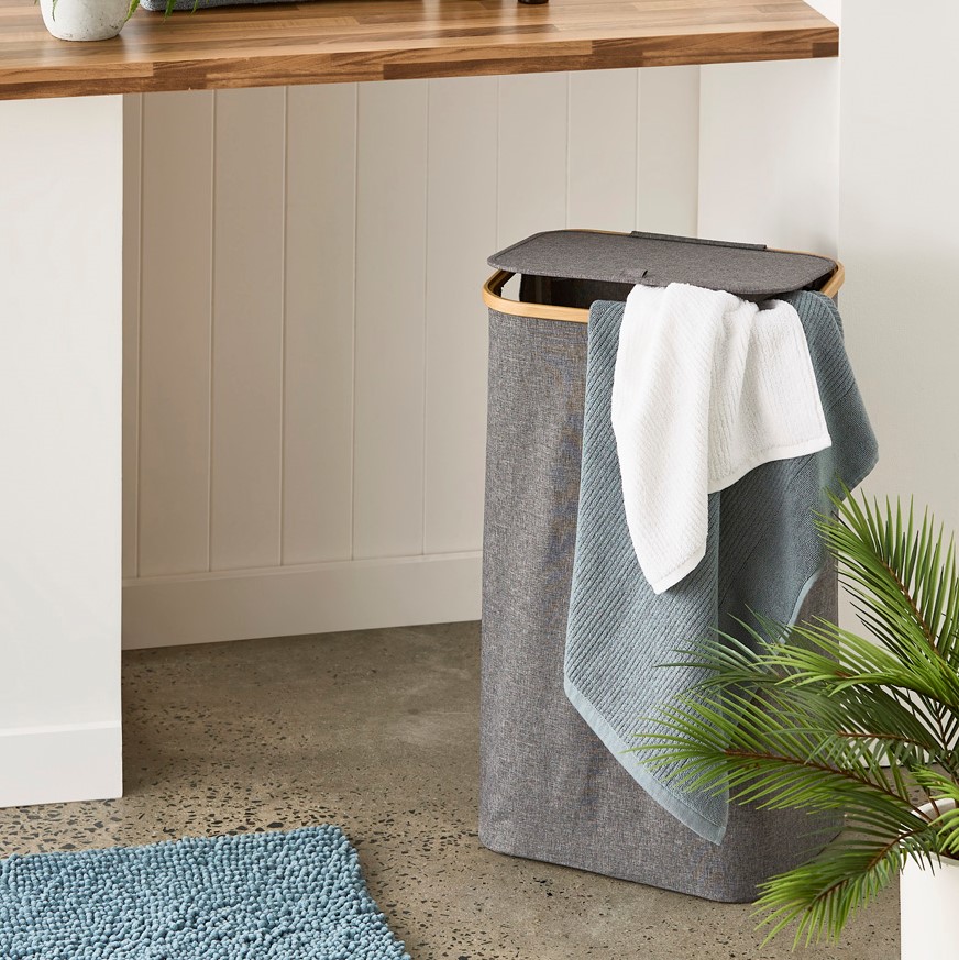 Remi Charcoal Single Laundry Basket Adairs