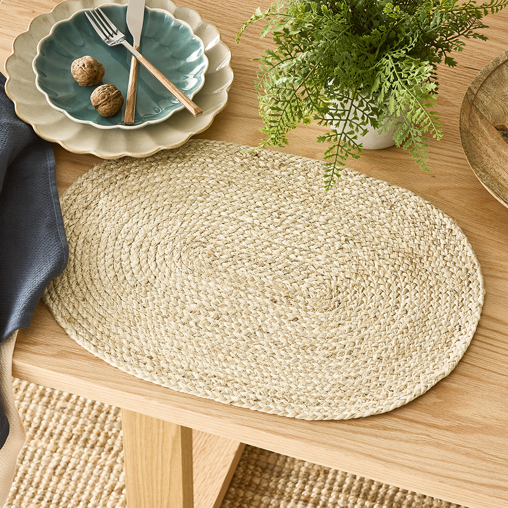 Sicily Collection Pack of 2 Natural Oval Placemats Adairs
