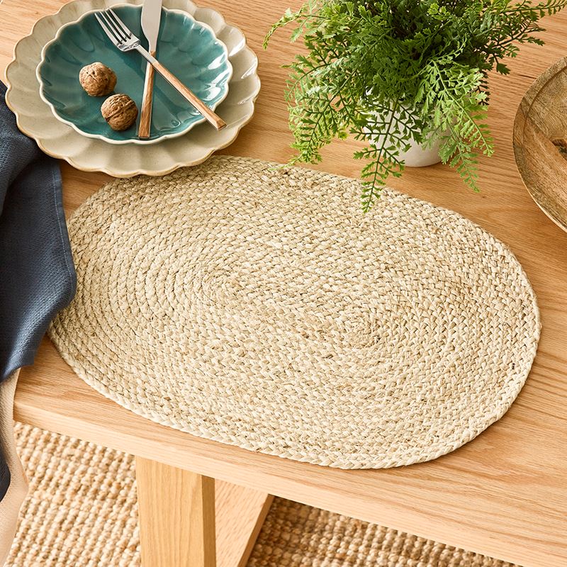Sicily Collection Pack of 2 Natural Oval Placemats