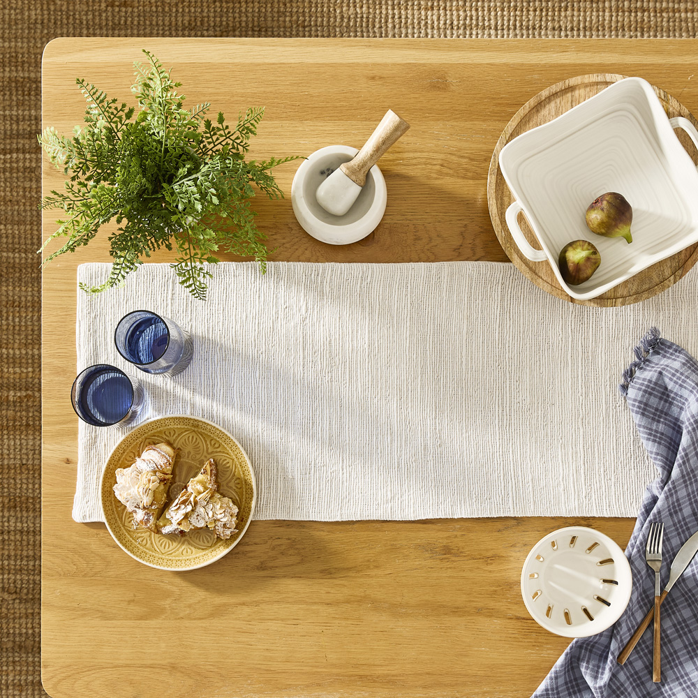 Caspian Off White Table Runner Adairs