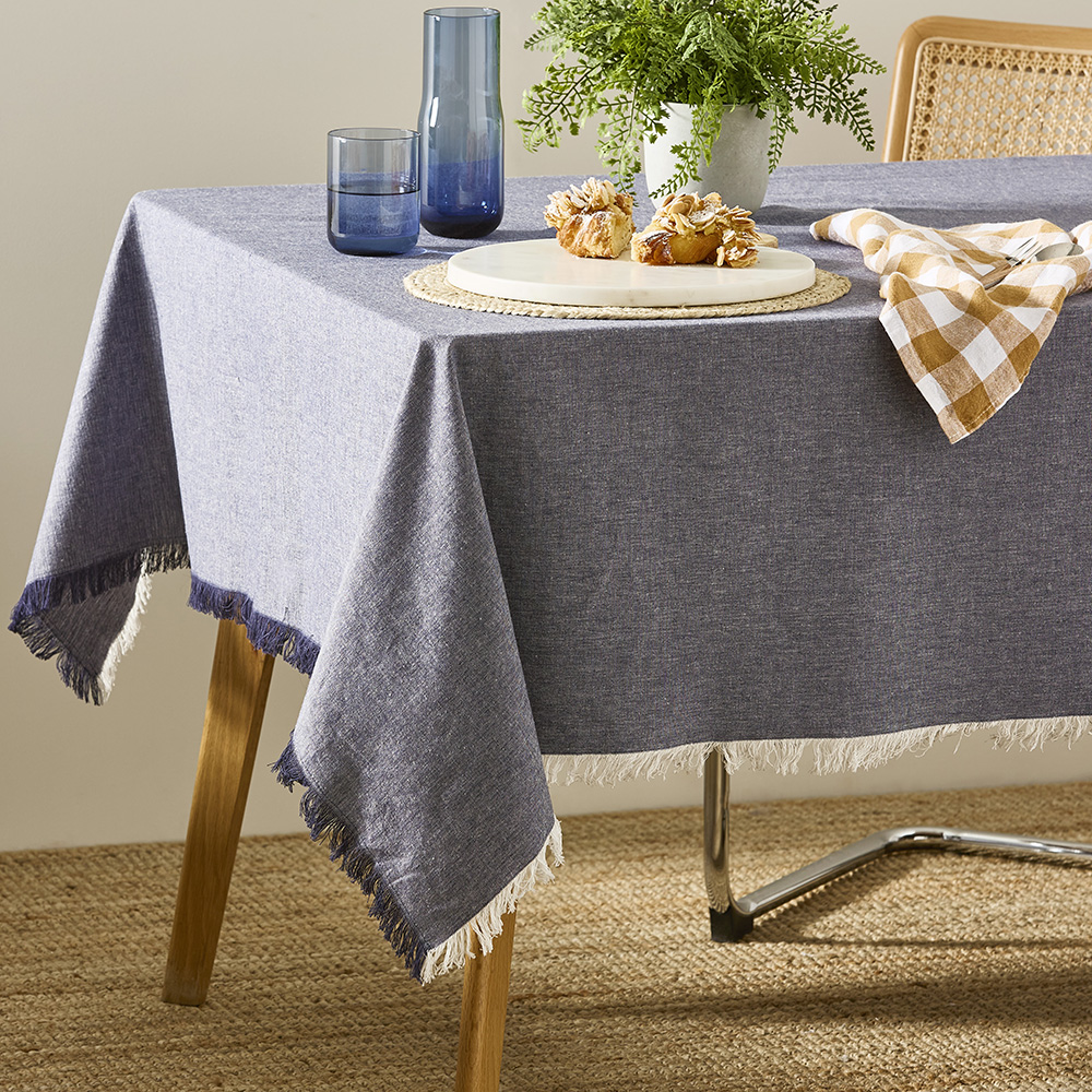 Hudson Denim Chambray Fringe Table Cloth Adairs