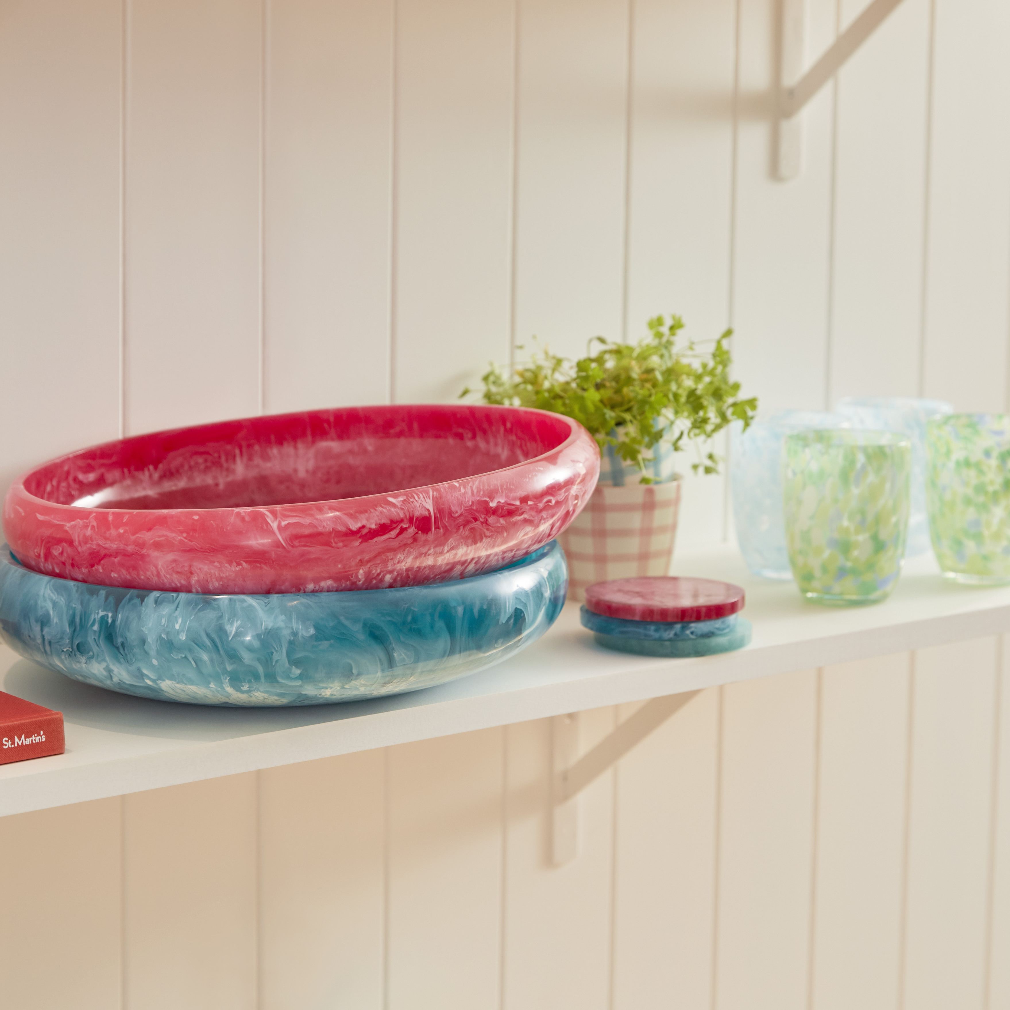 Calypso Turquoise Resin Large Serving Bowl Adairs