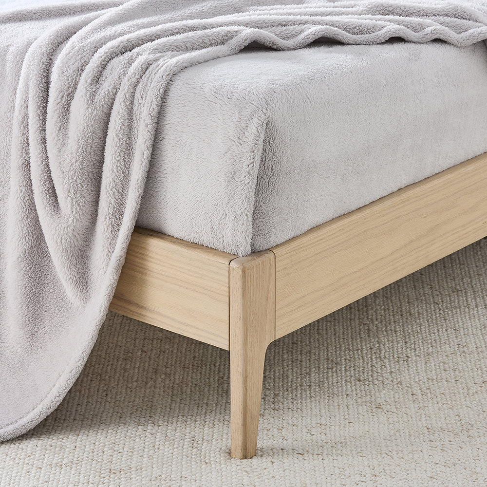 Kyrie Light Grey Fleece Blanket Adairs