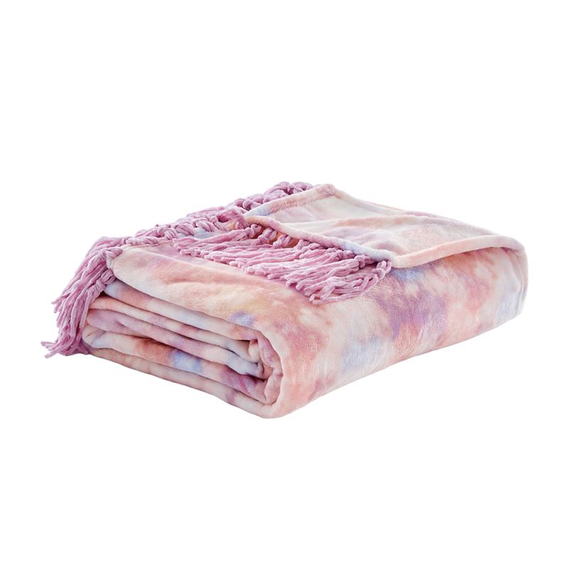 Supersoft Pink Tie Dye Print Blanket