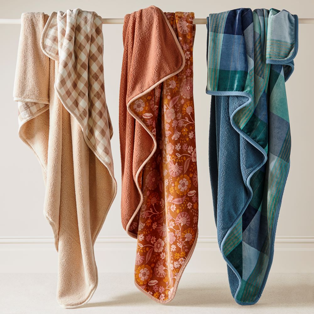 Sherpa Navy Oban Check Blanket Adairs