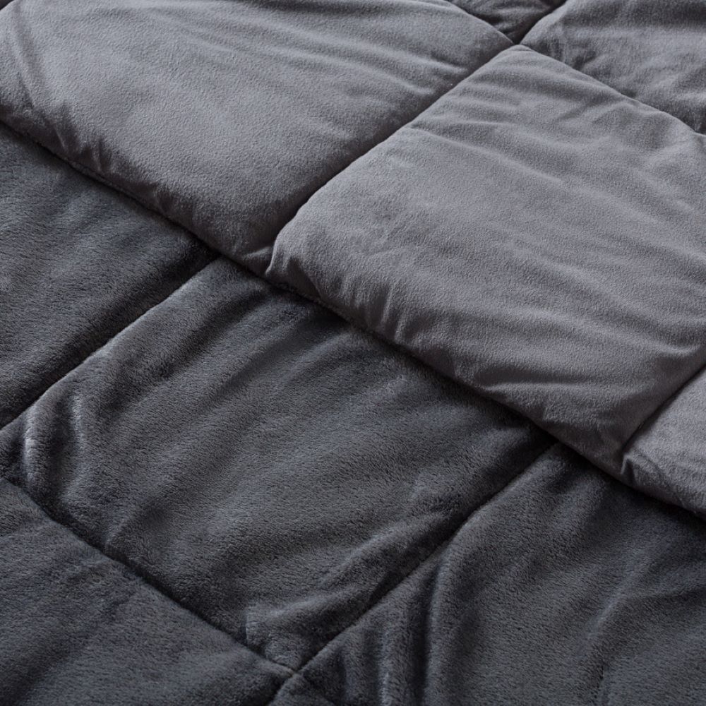 Plush Coal Quilted Blanket Adairs