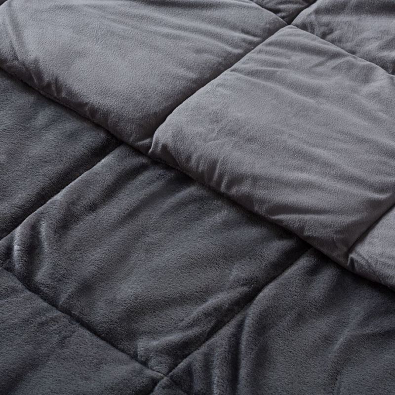 Plush Coal Quilted Blanket