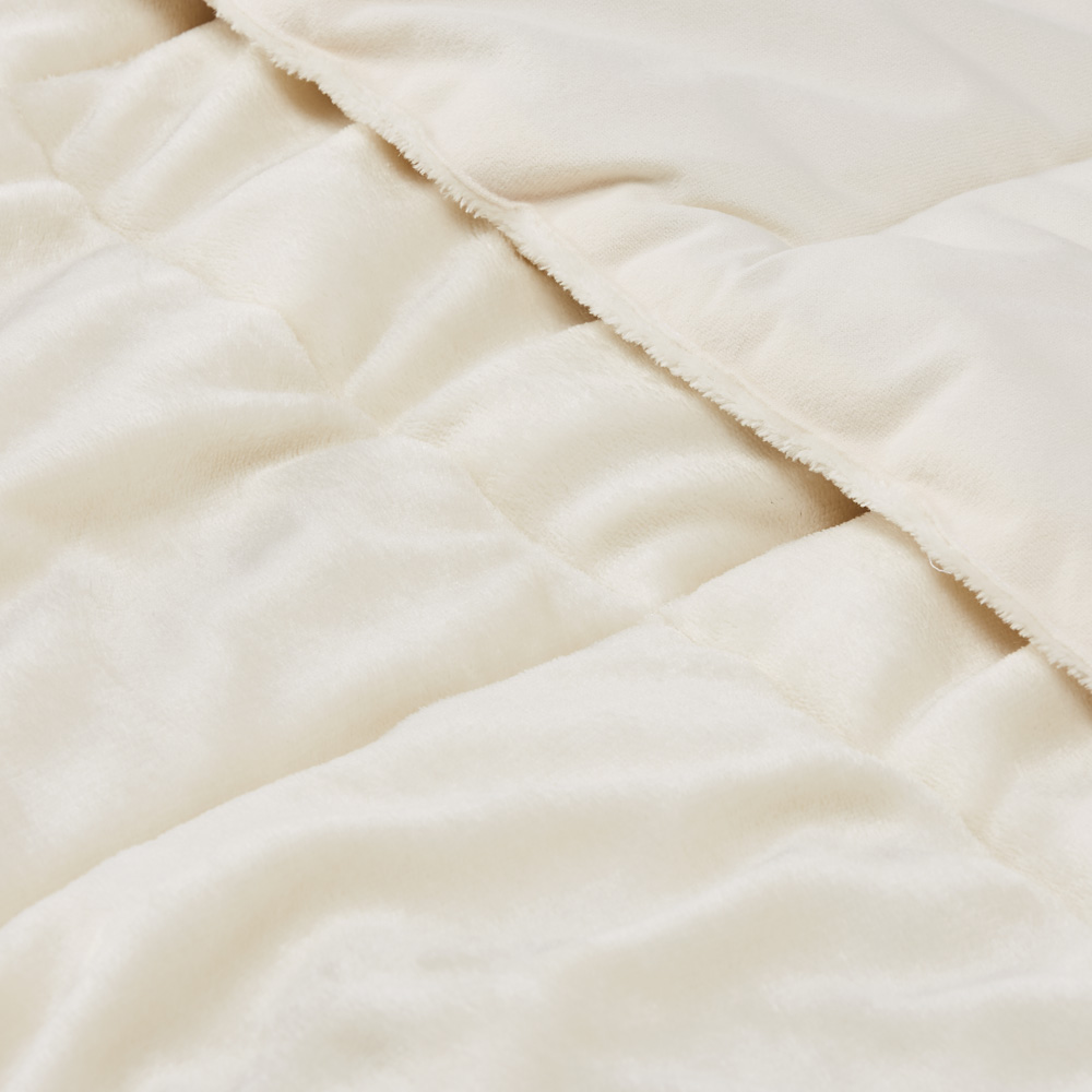 Plush Natural Quilted Blanket Adairs