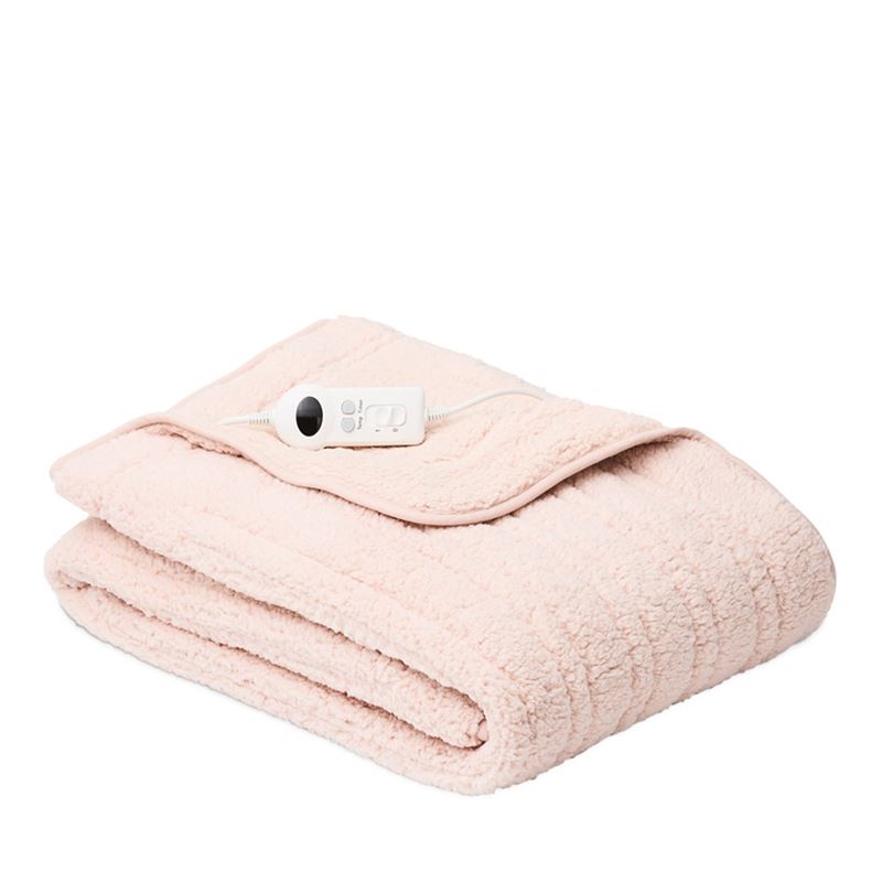 Sherpa Palest Pink Heated Blanket