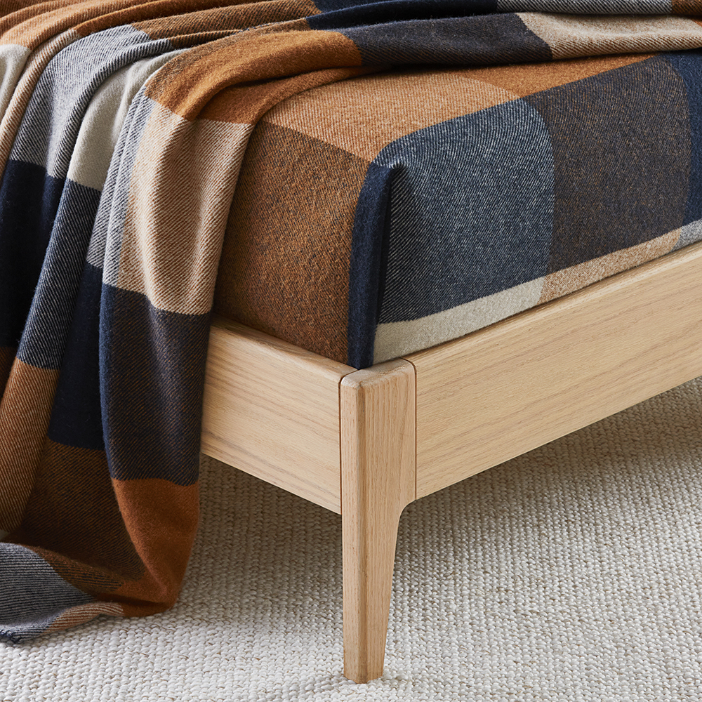 Holland Navy & Brown Wool Blanket Adairs