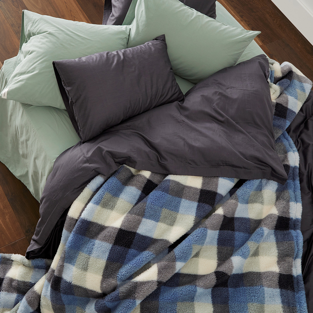 Cloud Lewis Check Blanket Adairs