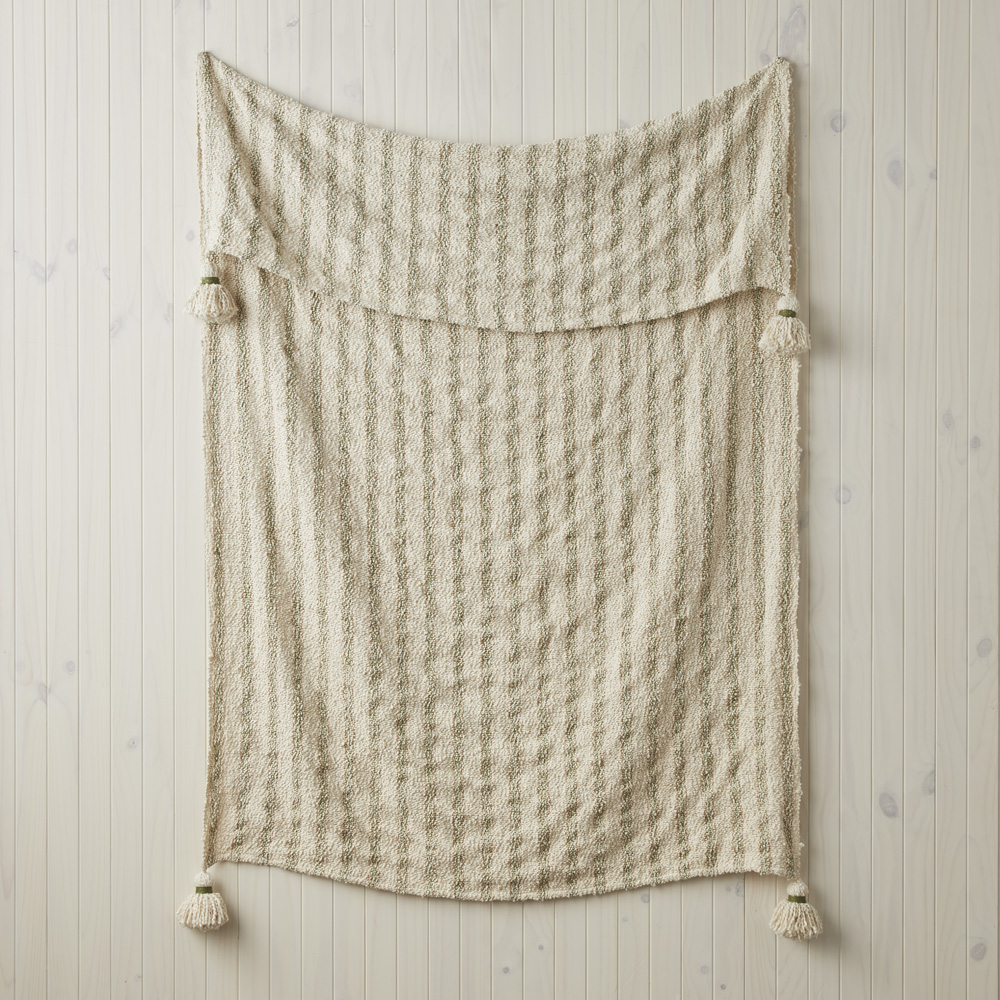 Avila Natural & Green Throw Adairs