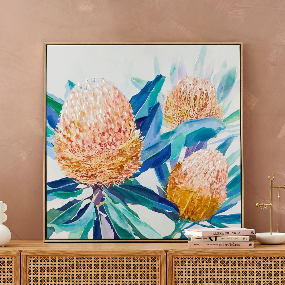 Mercer + Reid Kakadu Azzure Banksia Canvas Adairs