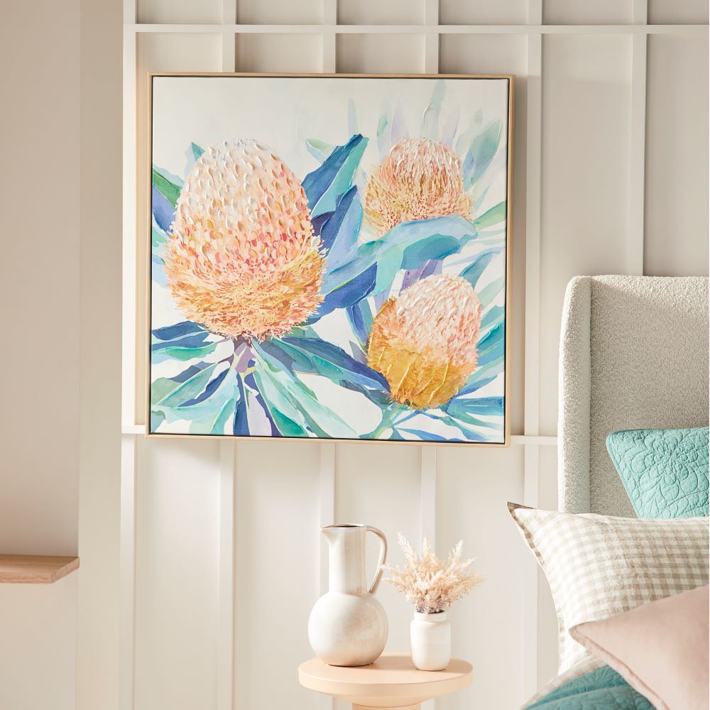 Mercer + Reid Kakadu Azzure Banksia Canvas Adairs