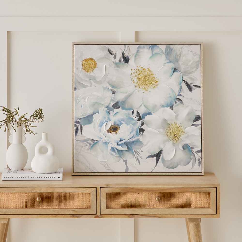 Floribunda Ice Blue Rose Canvas | Homewares | Adairs
