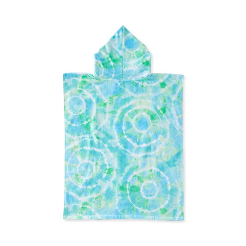 Adairs Kids - Tie Dye Blue Kids Hooded Beach Towel | Adairs