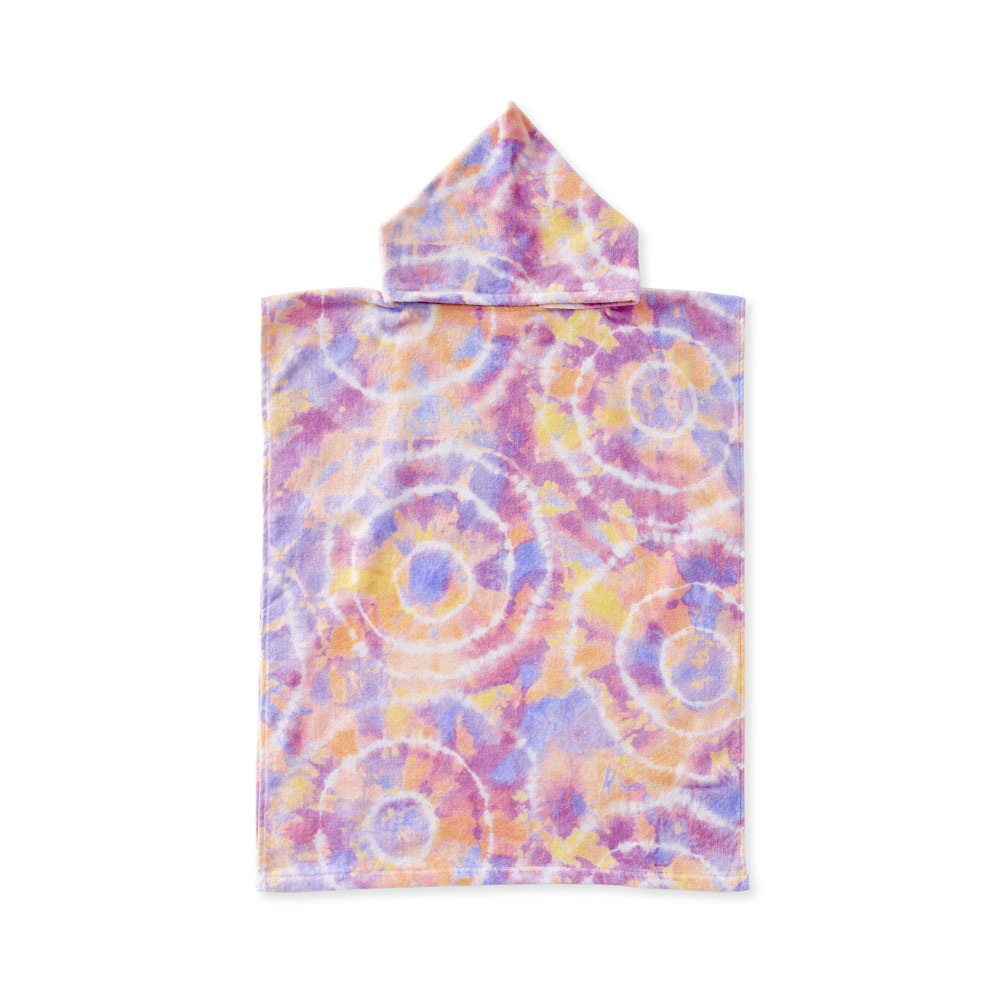 Adairs Kids Tie Dye Pink Kids Hooded Beach Towel Adairs