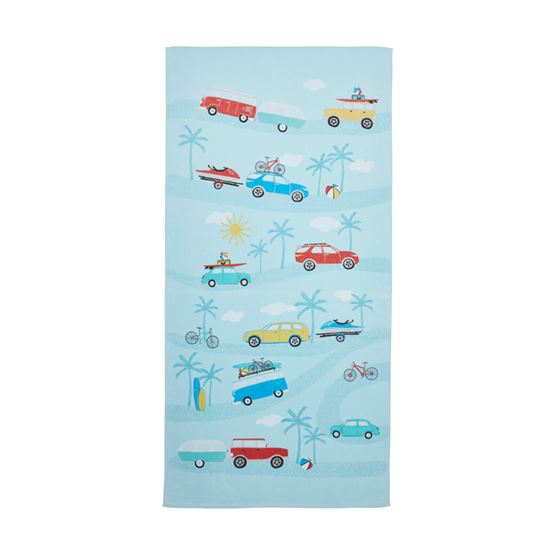 Kids Beach Summer Road Trip Printed Towel