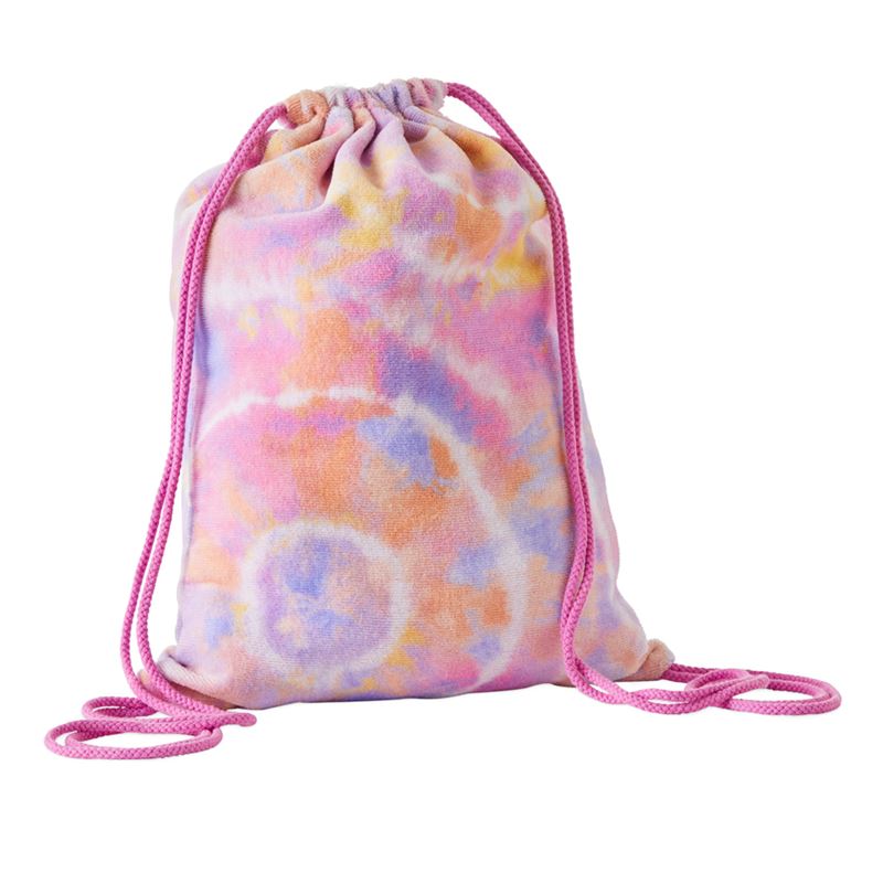 Kids Tie Dye Pink Terry Beach Bag