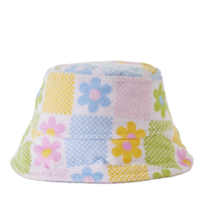 Kids Floral Gingham Beach Bucket Hat
