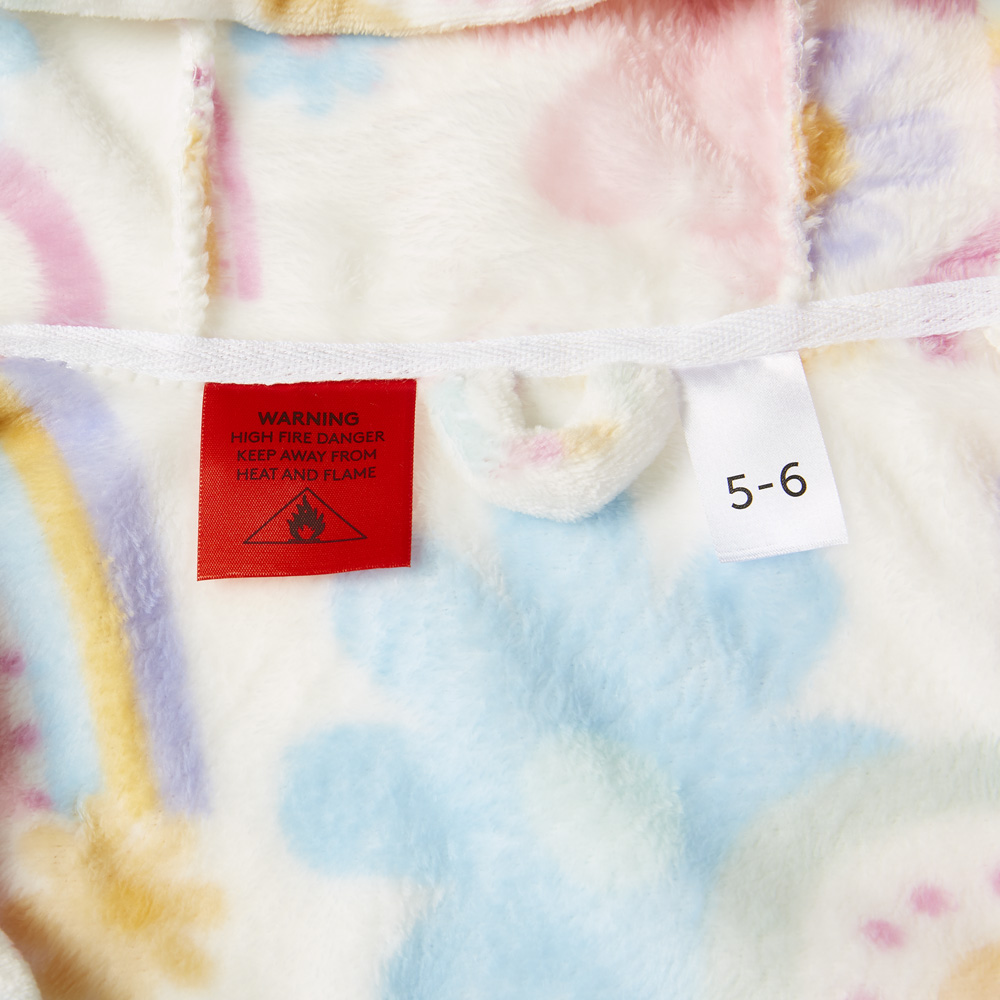 Adairs Kids Kids Ultra Soft Sunshine & Rainbows Pastel Dressing Gown