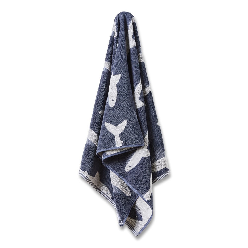 Adairs Kids Swimming Sharks Navy Towel Range Adairs