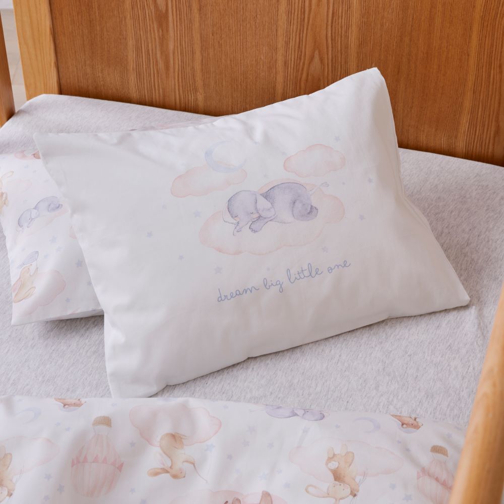Adairs Kids Decorative Elephant Dream Big Cot Text Pillowcase Adairs