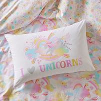 I Love Unicorns Kids Text Pillowcase