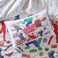 Marvel Avengers Assemble White Text Pillowcase