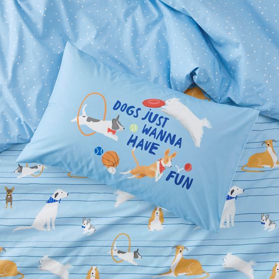 Dogs Just Wanna Have Fun Kids Text Pillowcase