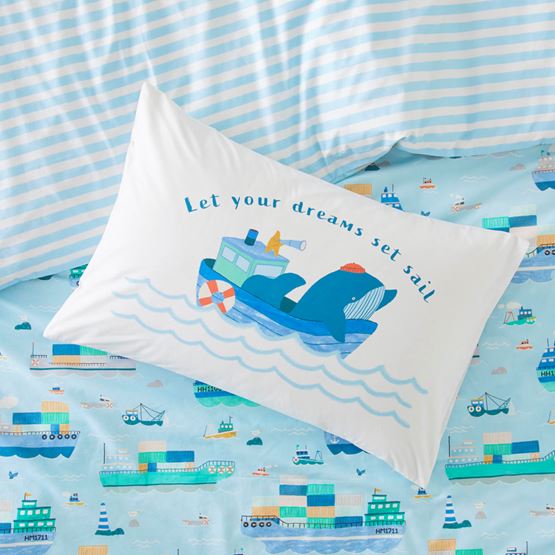 Let Your Dreams Set Sail Kids Text Pillowcase