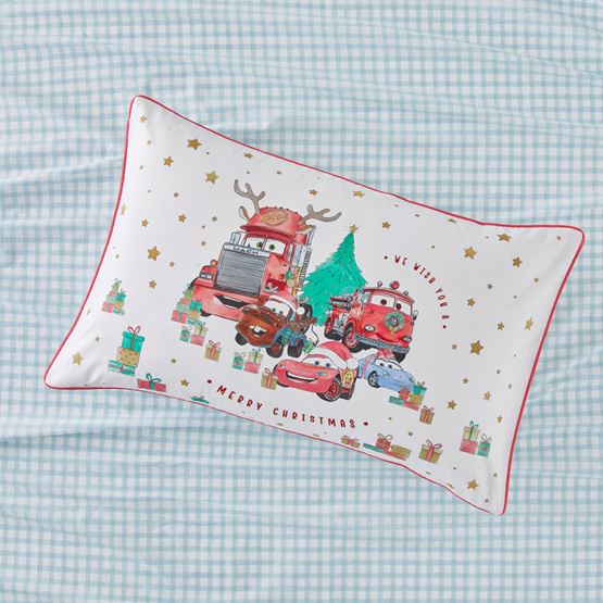 Disney Pixar Cars Christmas Text Pillowcase
