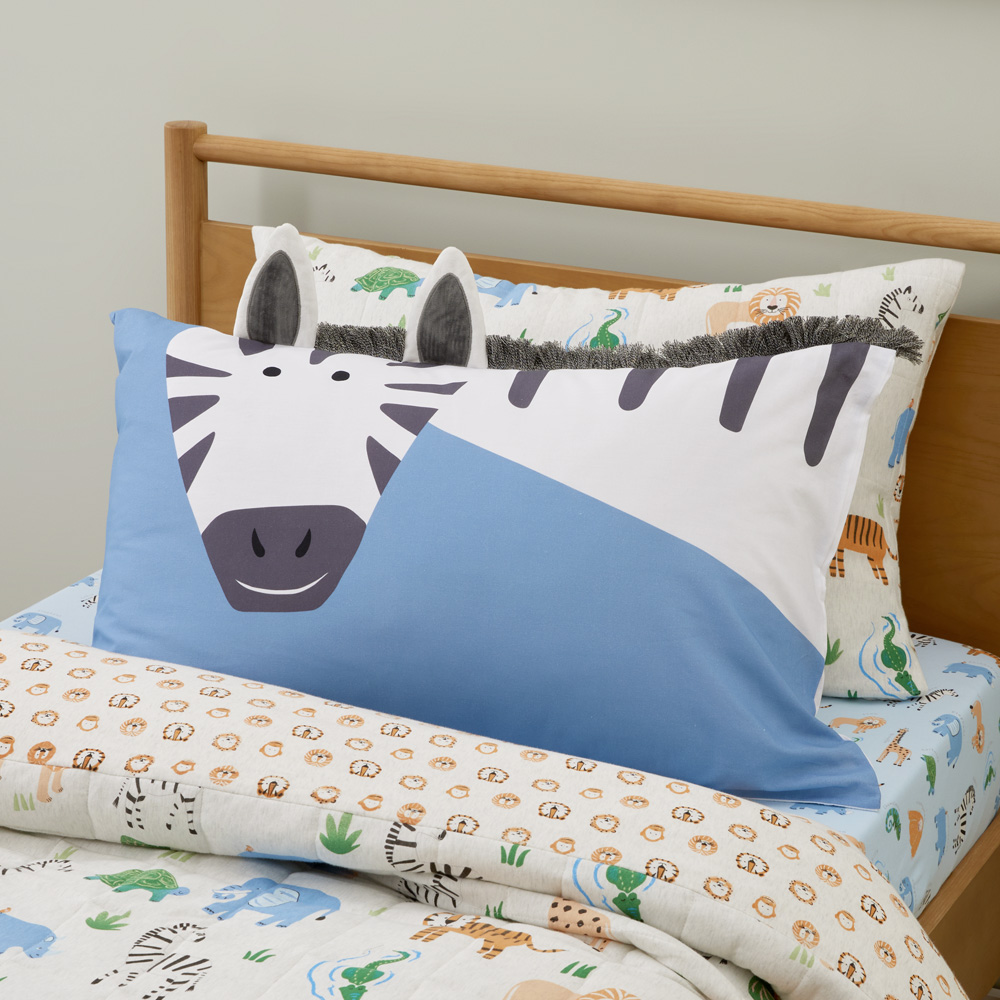 Adairs Kids Zebra Animal Kids Pillowcase Adairs